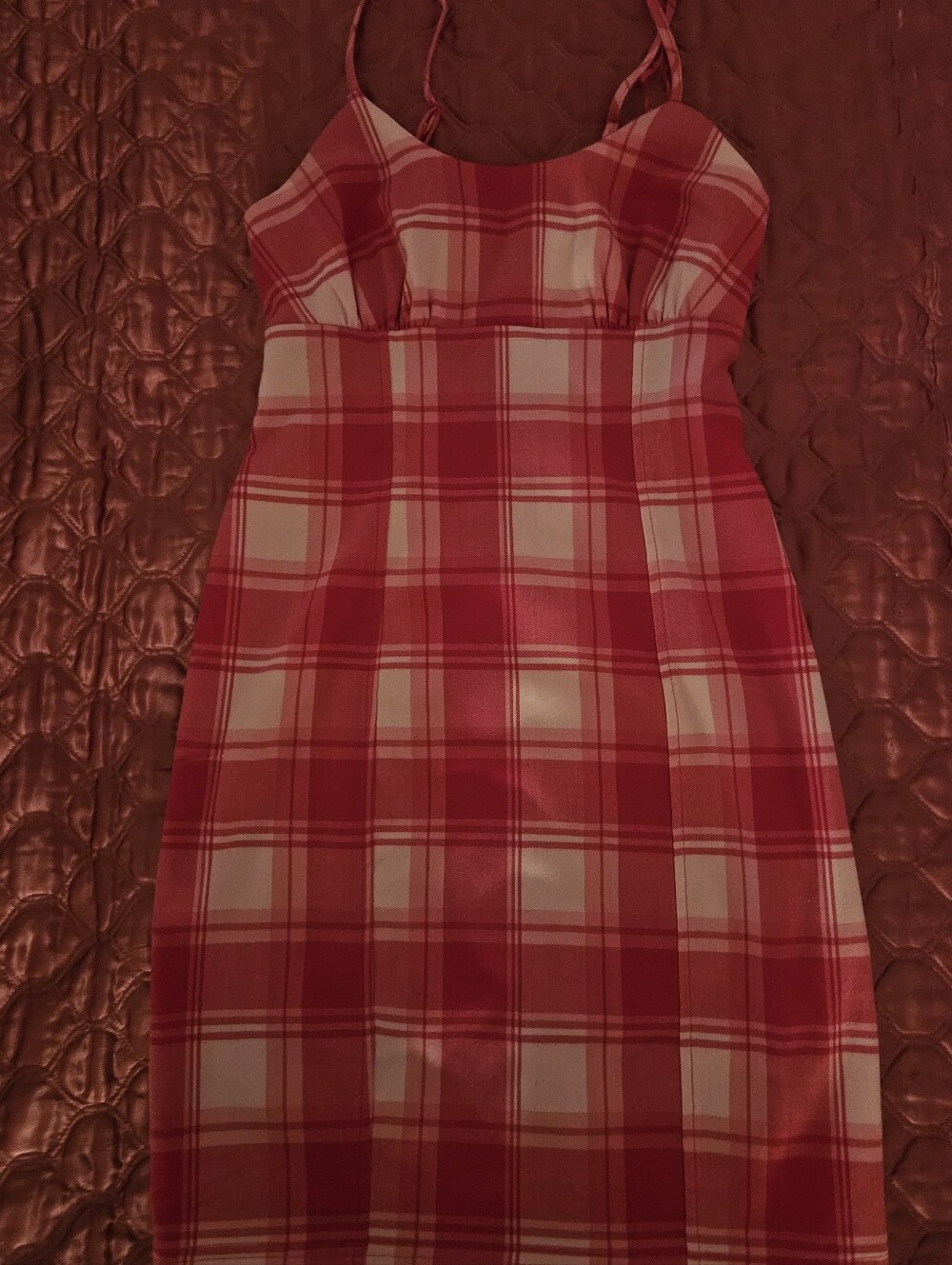 Pink plaid dress NO BO